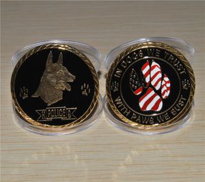 Бесплатная доставка, военная и полиция - рабочая собака K9 Handler Challenge Coin