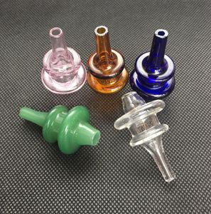 Newest Colored Hover Cap Glass carb cap Matching Thermal 4mm Thick Quartz Banger Nail Five Colors Available Domeless enail carb cap