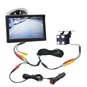 Diykit monitor de carro de 5 polegadas, à prova d'água, led reverso, visão noturna, câmera traseira colorida para sistema de assistência de estacionamento, 200v