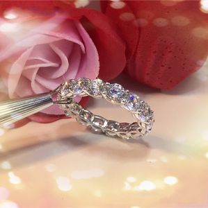 Victoria Wieck Drop Shipping Deslumbrante Jóias de Luxo Prata Esterlina 925 Corte Redondo Completo Topázio Branco CZ Diamante Feminino Anel de Casamento Presente