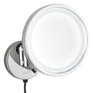 Gurun Specchio per il trucco illuminato da bagno con luci a LED e specchi cosmetici pieghevoli con montaggio a parete ingranditore Ottone M1807D