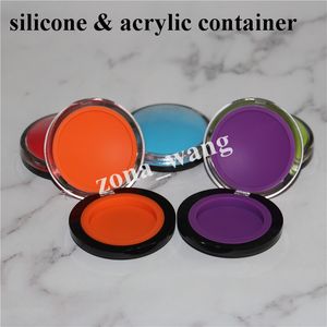 Contenitori in silicone da 6 ml di vendita calda, contenitore in acrilico a conchiglia, vasetti in silicone per bong in vetro, contenitori in cera dab, bong gorgogliatore, spedizione gratuita DHL