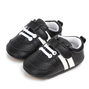 Småbarn spädbarn baby pojke skor casual pu tyg mjuk sula spjälskor första vandrare för nyfödda vita skor pojkar sneakers