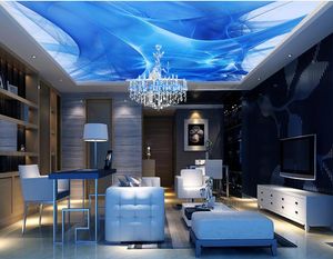 Custom photo 3d ceiling murals wallpaper Abstract blue colorful 3d ceiling wall murals wallpaper for walls 3d