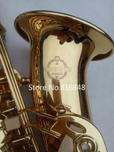 Kopiera Japan Suzuki Alto Eb Tune Saxofon Prestanda Musikinstrument för studenter Goldlack Pearl Knappar med fodral, munstycke