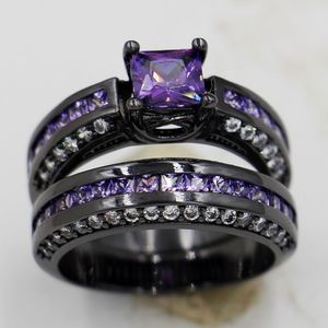 Victoria Wieck 4 colors wedding band rings Set for women Zircon stone Cz 10KT Black Gold Filled Female Anniversary Ring