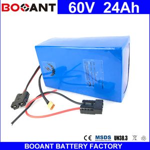 Booant 60V 24ah li-ion batteri elektrisk cykelbatteri för 1500W BAFANG MOTOR med 5A laddare eBike batteri 60V EU US Free Tull