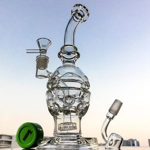 Faberge Fab Fab Hookahs Glass Bongs Swiss Perc Recycler Tubos de Água 14mm Acomoça Acomoda Petróleo Chuveiro Percolador Dab Rigs