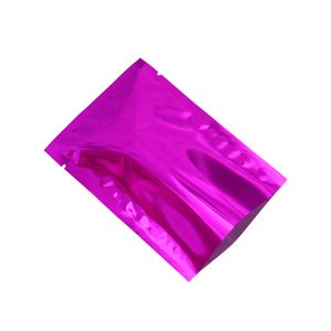 100pcs 6x9cm Mini Purple Open Top Aluminum Foil Food Grade Packaging Bags Heat Sealable Mylar Pouch Bag for Dried Coffee Powder Vacuum Pack