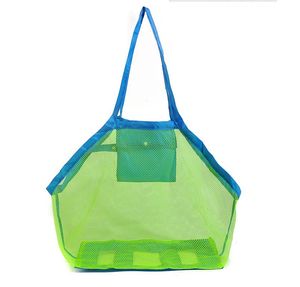 8 färger mesh tote bags sand bort strandväska för barn barn leksaker sjöstjärna skal samla och lagring lin2243