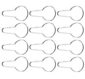 1000pcs New Stainless steel Chrome Plated Shower Bath Bathroom Curtain Rings Clip Easy Glide Hooks Fedex good feeling Household products Home Garden