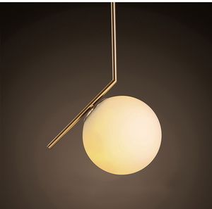 Lampada a sospensione a sfera in vetro stile moderno Soggiorno Camera da letto Minimalista Ristorante Lampada a sospensione Decorazione abbigliamento nordico