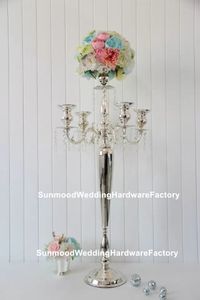 Toptan güzel uzun boylu metal çiçek vazo paiting çiçek düğün için standı düğün centerpiece dekorasyon
