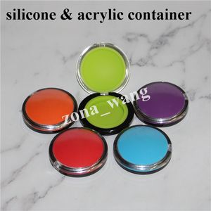 Atacado Silicone Jars Dab Wax Recipiente 6ml torre forma Silicone bocal Acrílico Clam Shell Silicone Recipientes