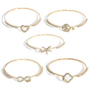 Alloy diamond bracelet Gold Silver Infinity Charm Bracelets Starfish Rose With Classic 8 Party Bangle Bracelet