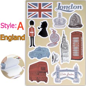 Waterproof UK US Famous Places of Interest Stickers Education for Kids to Decoration Luggage Laptop Car Skateboard Home Decor Travel Gifts