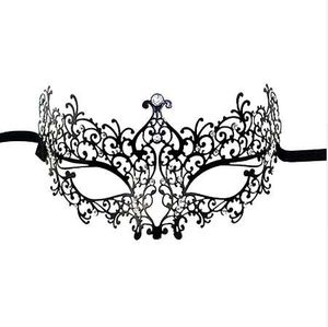 1 PCS Negro Mulheres Sexy Metal Lace Mask Máscara De Festa de Carnaval para Masquerade Halloween Venetian Trajes para Mascara Carnaval