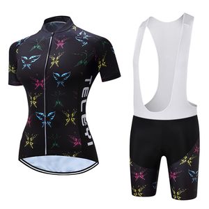 Butterfly Women Summer Cycling Jersey MTB Bike Kleidung atmungsaktive Mountian Fahrradkleidung Ropa Ciclismo Schnellrocken-Zyklus-Trikot-Sets