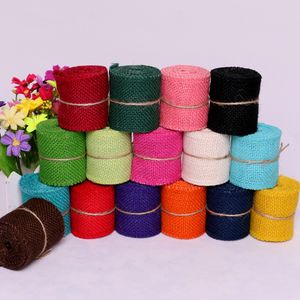 Färg Burlap Ribbon Roll Arts Crafts Supplies Wedding Party Baby Shower Decoration