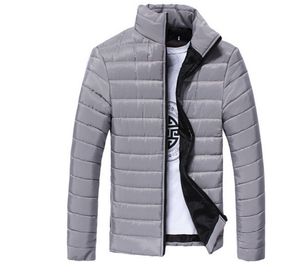 Mens Spring Autumn Down Jackets Thin Slim Fit Coats Cotton-padded Solid Color Long Sleeved Jacket Outerwear