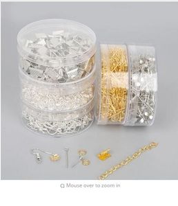 XINYAO DIY Earring Components Findings Jump Rings Flower Beads Caps Earring Hooks Pins Extend Chain Mix Type For Jewelry Making