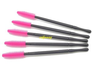 10 set / lotto Trasporto veloce 100 pz / set Pennello per ciglia usa e getta Strumento cosmetico in silicone Mascara Applicatore Ciglia Pettine Pennelli per trucco