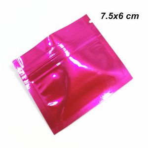 Wholesale pink spice for sale - Group buy 7 x6cm Pink Pieces Aluminum Foil Reusable Pouch Mylar Foil with Zipper Glossy Dry Food Storage Packaging Bag for Sugar Spices Candy