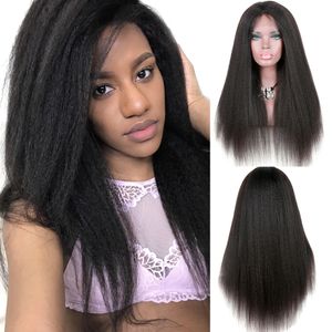 Kinky HD HD Lace Frontal peruca 130% de densidade Laces Front Human Human Wigs completo Natural pré-arranhado para mulher negra DIVA1