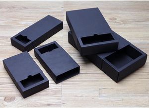 Schubladenform Handwerk Geschenk handgemachte Seife Verpackung schwarze Papierboxen schwarze Kraftseifenverpackungsbox .12.02