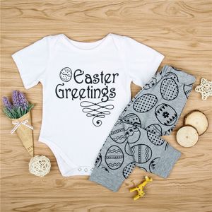 2018 New Ostern Baby-Kleidung Set Frühling, Sommer, Neugeborenes Baby Kleidung Baumwollkurzschluss-Hülsen-Spielanzug + Gamaschen-Hosen 2ST Baby Set