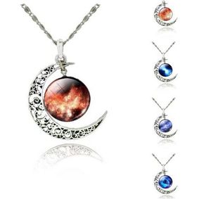 Hot style European and American fashion jewelry star moon time gem necklace luminous necklace fashion classic exquisite