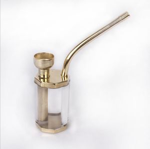 Pipa ad acqua portatile a doppio scopo in ottone e metallo con filtro per fumo montato su mini scheda