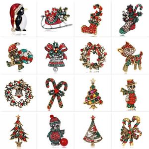 Broszki Choinki Santa Claus Broszki Buty Snowman Sleigh Bells Jewelry Pins