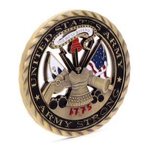 Gratis frakt, US Army Core Values ​​Gold Plated Commemorative Challenge Coin Collection Art Gift