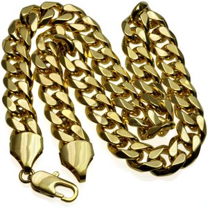 luxuryDesigner Cuban Necklace210g Heavy Men's 18k gold filled Solid Cuban Curb Chain necklace N276 60CM