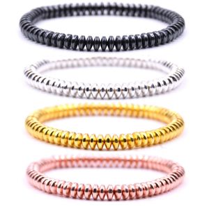 Wholesale simple design 10pc/set women silver hemaite 6MM Disc Beads Bracelet for relationship