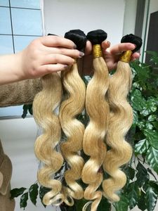 3 + 1 Brazilian Human Hair Wefts Weaves Fechamento Lace Frontal Bundles Brasileiro Cabelo Virgem Profundamente Não Transformado Costura Em Extensões de Cabelo