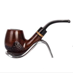 Flat mouth, solid wood ebony filter pipe, detachable ring, flat mouth, bent pipe.
