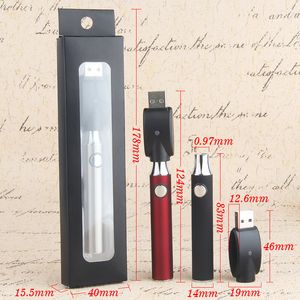 650 mAh Preheating Batteries Button EVOD Adjustable Variable Voltage 510 Battery 4.2-3.8-2.6v Preheat Glass oil Vaporizer Cartridge