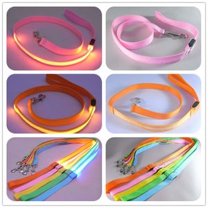 Pet Dog Collar Cães luminosos trela Luminosa Led Flashing Luz Harness Nylon Segurança Leash Rope pet fornecimentos para filhote de cachorro pequeno