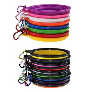 Silicone collapsible dog bowls large Portable Foldable Travel Camping Bowls Large Pet dog cat Food Dish for Feed and Water