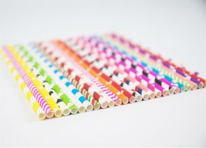 Colorful Drinking Paper Straws Biodegradable Baby Shower Boy Decoration For Candy Bar Birthday Party Christmas Decorations Kids Adult Decora XB1
