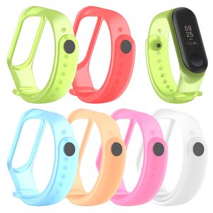 Pulseira transparente para Xiaomi MI Band 3 Sport Strap Assista Silicone Strap de Pulso para Xiaomi MI Banda 3 Acessórios Pulseira MiBand3 Strap