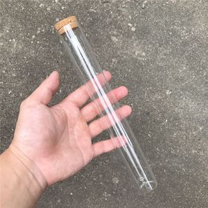 110ml Taller Glass Bottles Vials Jars Test Tube With Cork Stopper Empty Custom Print Logo Pattem