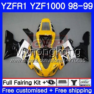 Nadwozie dla Yamaha YZF R 1 YZF 1000 YZF1000 YZFR1 98 99 Rama 235HM.6 YZF-1000 YZF-R1 98 99 Body żółty Czarny Hot YZF R1 1998 1999 Owalnia