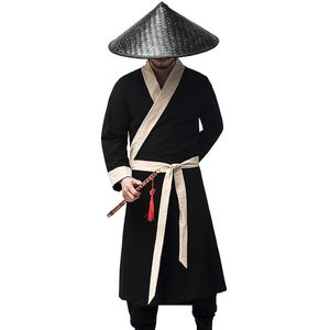 Costumi antichi cinesi Maschile veste nera fantasia carnevale halloween abbigliamento uomo hanfu TV film performer abbigliamento da scena indumento orientale