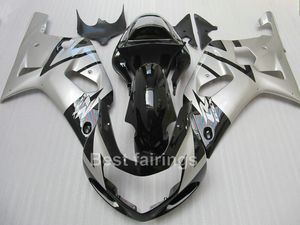 Free custom fairing kit for SUZUKI GSXR600 GSXR750 2001 2002 2003 black silver GSXR 600 750 01 02 03 fairings VV47