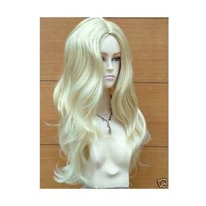 Новая мода длинная платина блондинки косплей парик довольно волнистый парик мошенническая доставка новая высококачественная модная фотография парик
