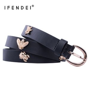 IFEdei Soft PU Couro Mulheres Cintura Cintura Estilo Cintos para Mulheres Insetos Bee Designer Strap 2018 New Cinturon Mujer