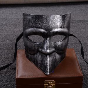 Herren-Party-Maske, Kostüm, Halloween-Kostüm, Vollgesichtsmasken, Maskenball-Masken, Helm, Cosplay-Requisiten, venezianisches Vintage-Silber, Geschenke